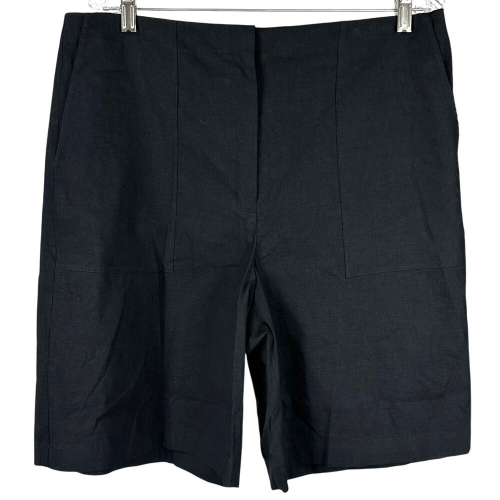 Theory Mini Utility Short In Good Linen Black Women's Size 14 New With Tags
